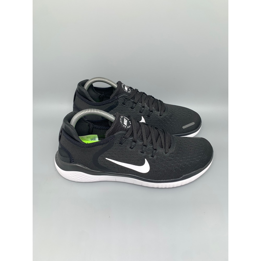 Nike Free RN 2018 Black White Running Shoes 942837-001 Womens Sz 9.5